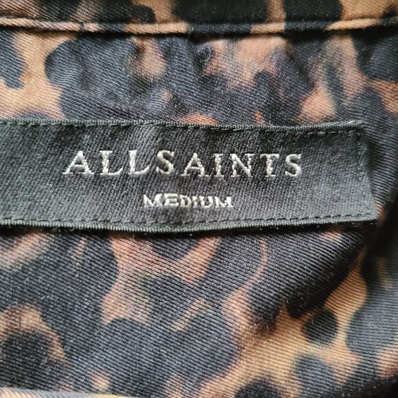 ALLSAINTS‎ Tortoiseshell Print Button Down Long Sleeve Shirt MS097T Men's Medium - Picture 10 of 14